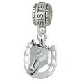 thumbnail image 1 of Horse Head with Horseshoe - 2 Sided - Sister Charm Bead, 1 of 1