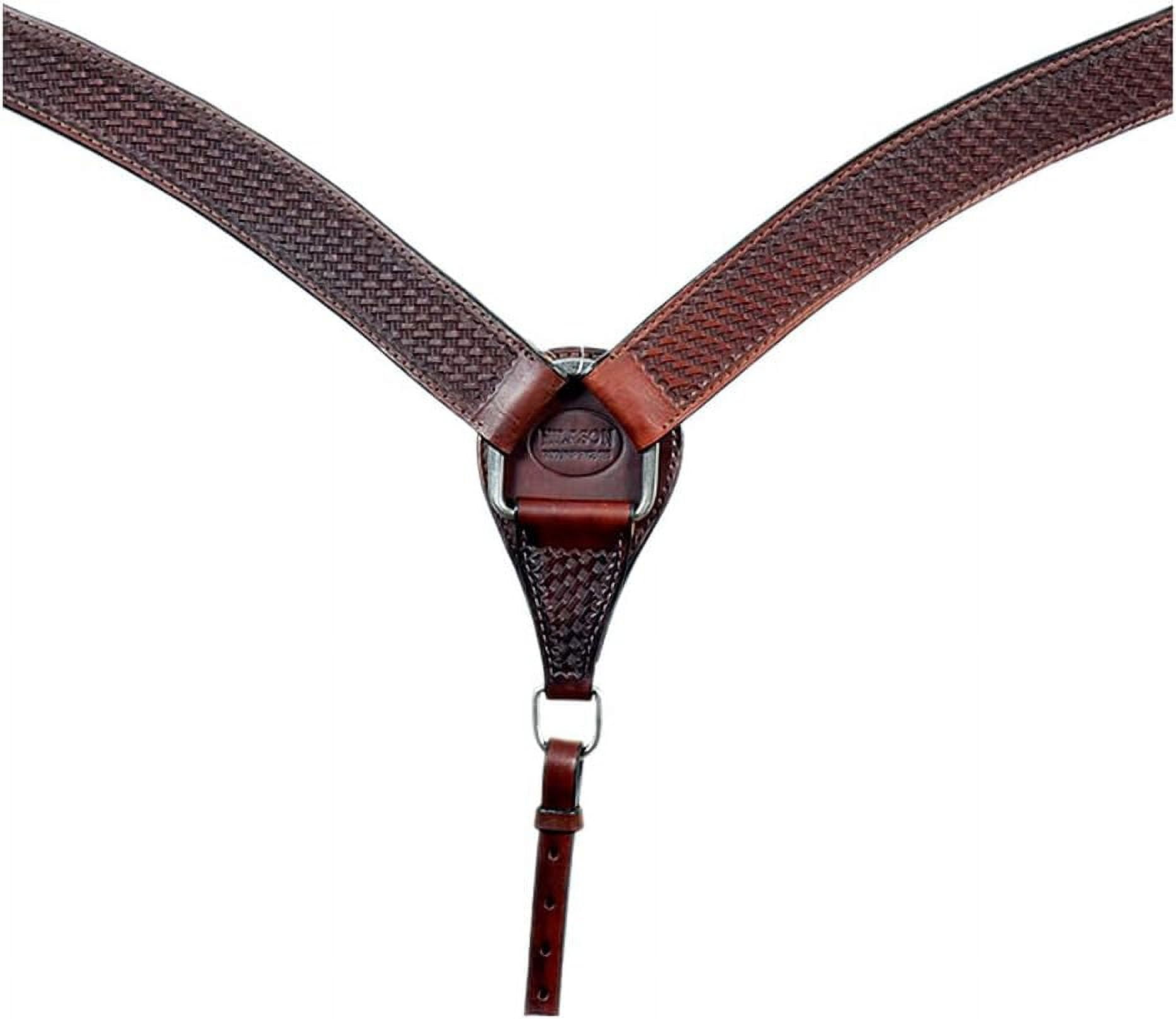 Horse Headstall Collar Set Genuine American Leather Basket Weave Dark ...