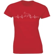 Horse Heartbeat Horse Ladies Equine Horse Lover Rider Graphic T-Shirt
