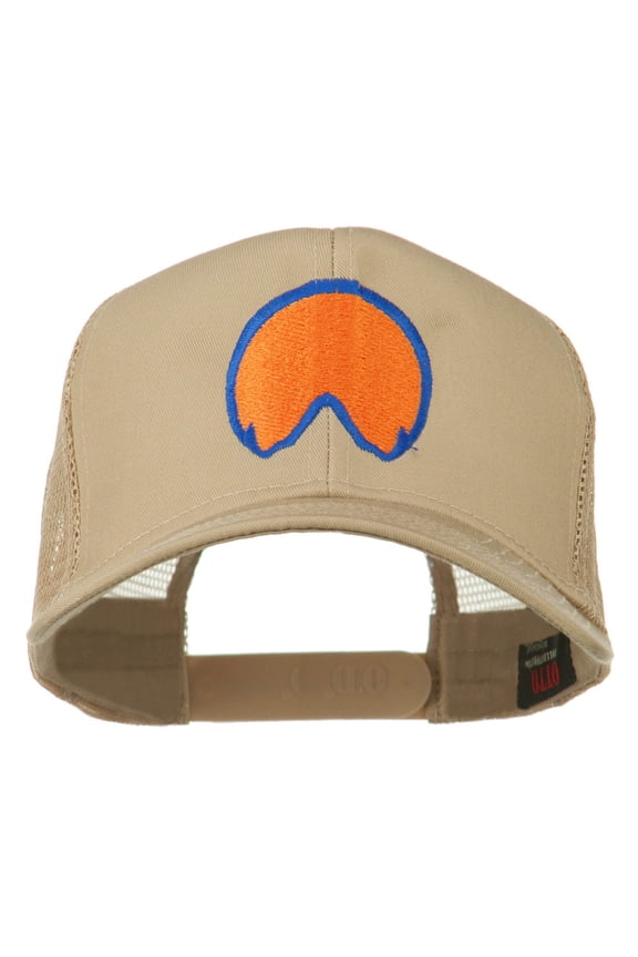 Horse Hoof Mascot Embroidered Mesh Back Cap - Khaki OSFM