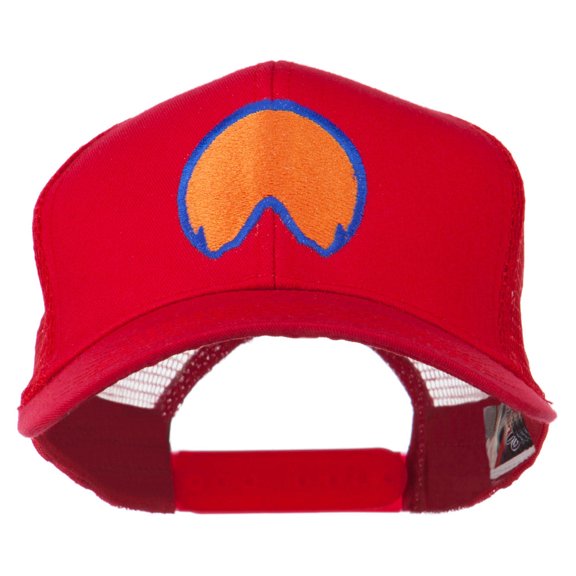 Horse Hoof Mascot Embroidered Mesh Back Cap - Red OSFM