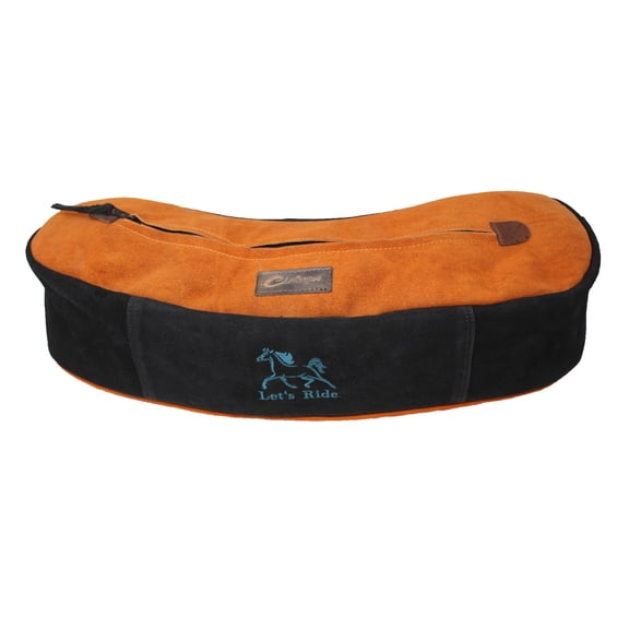 Horse Horse Suede Leather Embroidered Saddle Cantle Trail Riding Bag Orange 102AA33