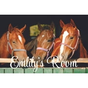 Horse Horses Yard Barn Animal Animals Customized Wall Decal - Custom Vinyl Wall Art - Personalized Name - Baby Girls Boys Kids Bedroom Wall Decal Room Decor Wall Stickers Decoration Size (12x20 inch)