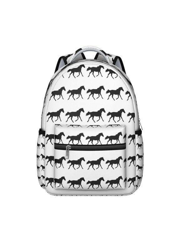 Horse Journey Backpack - Durable Waterproof School Bag with Running Mustang Print - Perfect Equestrian Backpack for Students