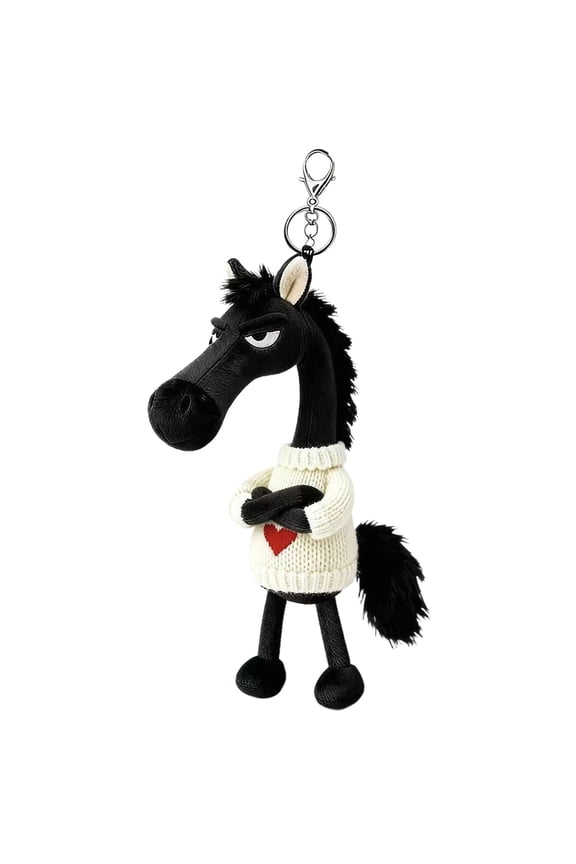 Horse Keychain, Horses Stuffed Animal Keychain, 2026 Cute Plush Decoration Pendant, Year of The Horse Purse Charm for Backpack Boyfriend Girlfriend Women Car Valentines Christmas Spring Festival