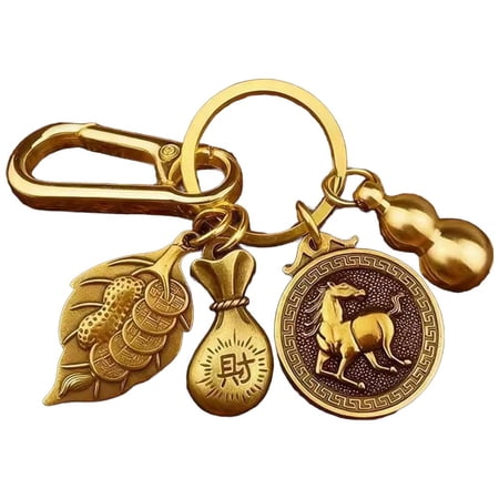 Horse Keychains Chinese Good Luck Charm,2026 Horse Keyholder Year Statue Keychain Wealth Blessing Souvenir,God