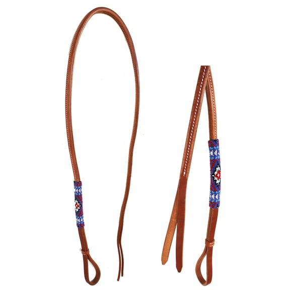Horse Leather Western Saddle Tack Over and Under Beaded Whip 700RT06