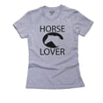 thumbnail image 1 of Horse Love Silhouette Equestrian Riding Women's Cotton Grey T-Shirt, 1 of 2