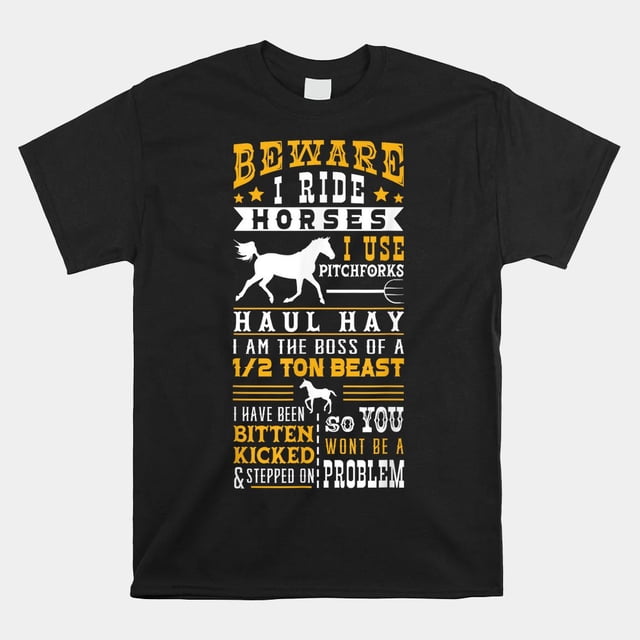 "Born To Ride, Forced To Work" Funny Equestrian T-Shirt - 100% Cotton, Novelty Gift For Horse Lovers