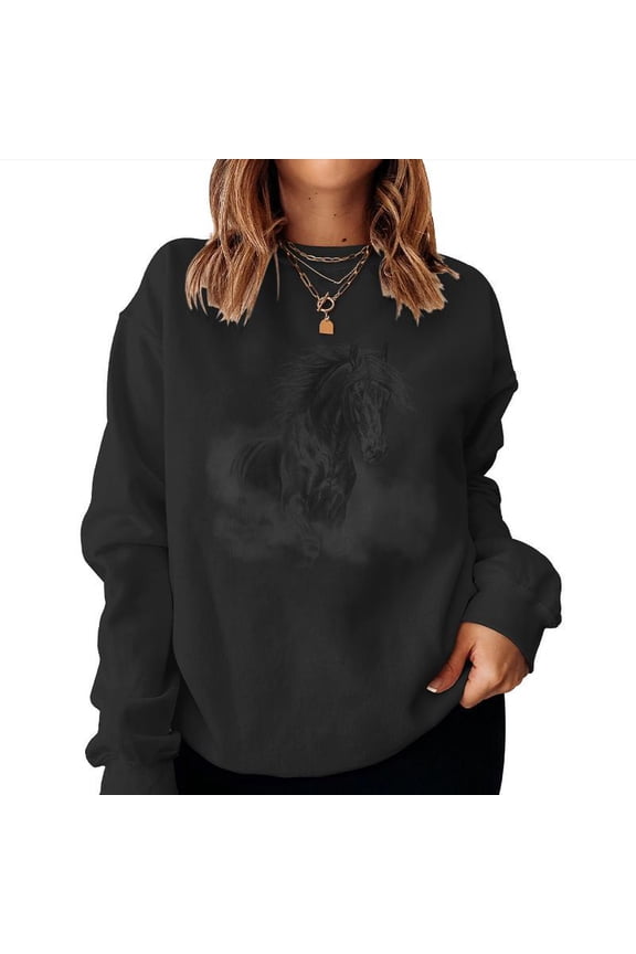 Horse Lover For Women And Girls Graphic Pullover Farm Animal Equestrian Gift Sweatshirt, for men & women, up to size 5XL