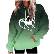 BZGTZT Horse Lover Hoodie for Teen Girls & Women Who Love Horses Pullover Hoodie Equestrian Horse Sweatshirt Horse Gifts