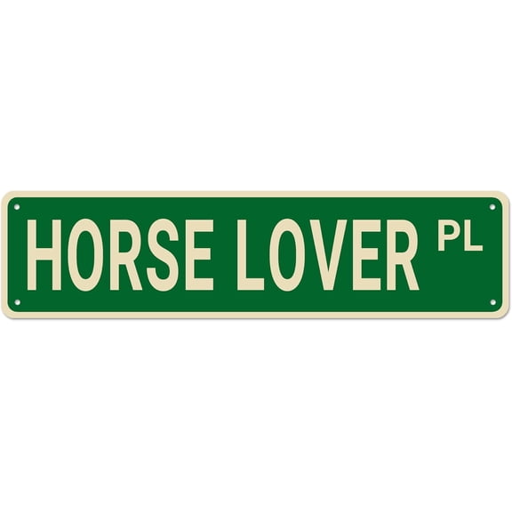 Horse Lover Place Street Sign, Horse Decor Horse Sign Horse Lover Gift, Funny Wall Decor for HomeMan CaveBar, Quality Metal Signs 16x6 Inch