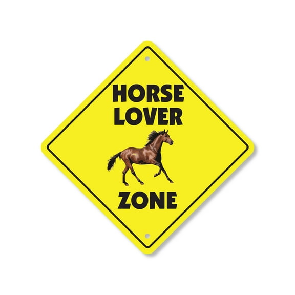 Horse Lover Plastic Crossing Sign - 12 Inch X 12 Inch Xing Sign Gift Animal Rider Equestrian Pet Nature Ranch Stable Loyal Decor Family Love