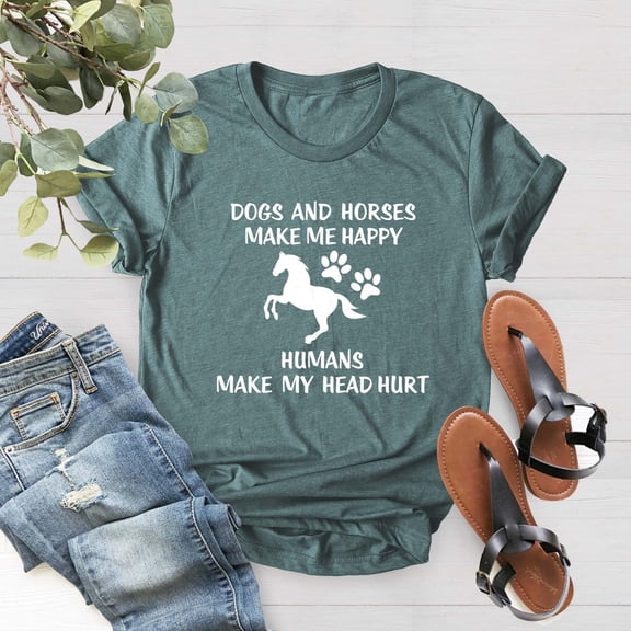 Horse Lover Shirt, Dogs And Horses Shirt, Southern T-shirt, Horse T-Shirt, Dog Lover Gift, Dog Shirt Women, Dog Mom Shirt, Country All Size S-5Xl