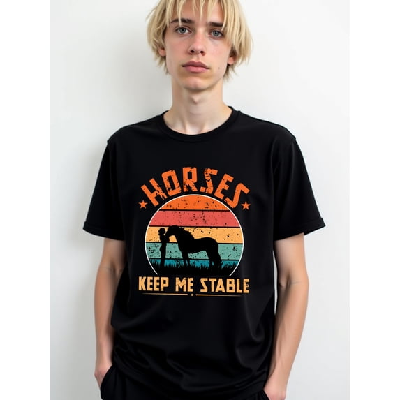 Horse Lover Stable Tee Men t shirts black short funny Cool shirts, Funny shirts, t shirt Casual sportswear Fashion Unisex Shirt Graphic tshirts