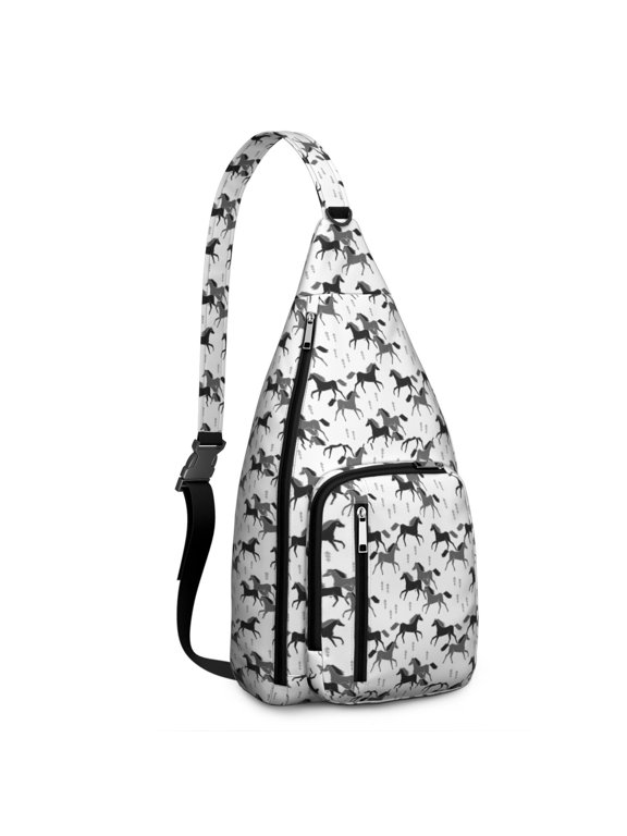 Horse Lover's Sling Bag&nbsp;- Cute Foal & Flower Print Thermal Tote, Eco-Friendly Reusable Cooler for Work & Ranch
