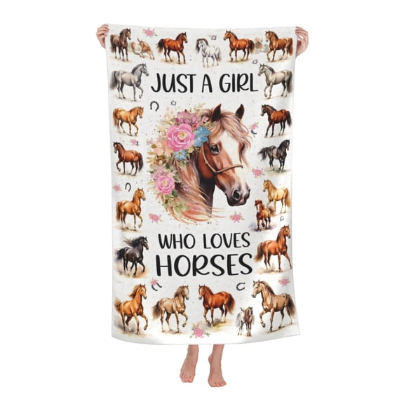 Horse Lovers Gift Bath Towel Soft and Highly Absorbent for Adults