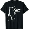 thumbnail image 1 of Horse Lovers Graphic Tee, Casual Comfort T-Shirt, Horse Silhouette Design，Round neck，Fashion，cotton，black，S-5XL, 1 of 1