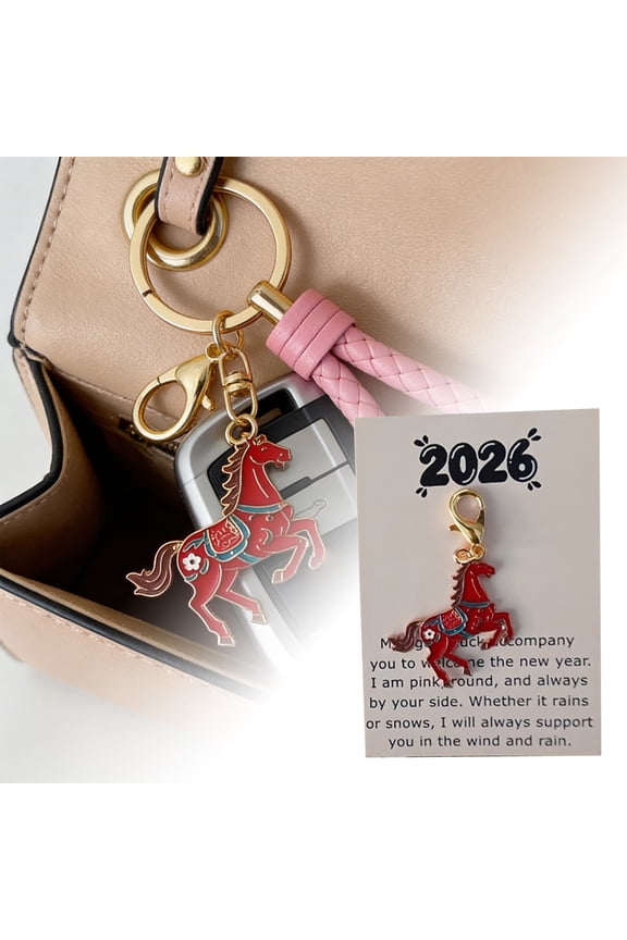 Horse Fortune Keychain For Women Men, Traditional Wealth Good Luck Key Chain For Car Key Bag Purse Decor Home Decor