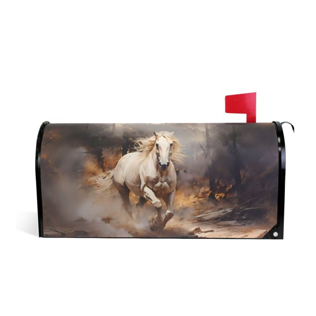 Horse Mailbox Covers Garden Post Box Wraps Yard Decor 18"x 20.8"