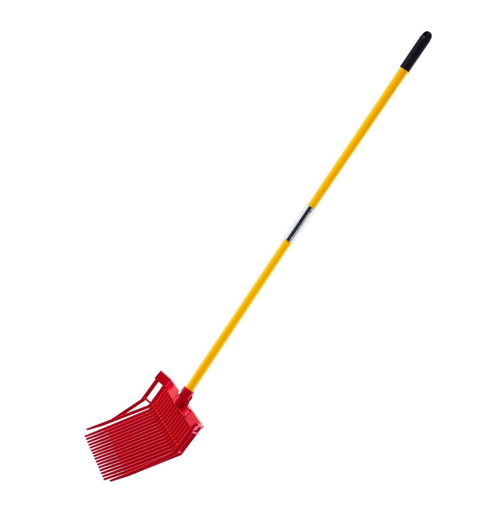 Horse Manure Fork Garden Tool - 18 Angled Tine Pitchfork for Hay & Muck - Heavy Duty Fiberglass Handle, Farm & Yard Tool - Durable Rake for Leaves, Mulch