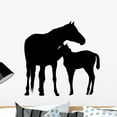 thumbnail image 1 of Horse Mother and Foal Wall Decal Sticker, Wallmonkeys Peel & Stick Vinyl Graphic (24 in W x 17 in H), 1 of 4