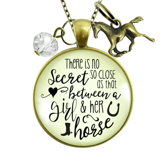 Horse Necklace Secrets Gutsy Goodness Adult Bronze Metal Female Jewelry