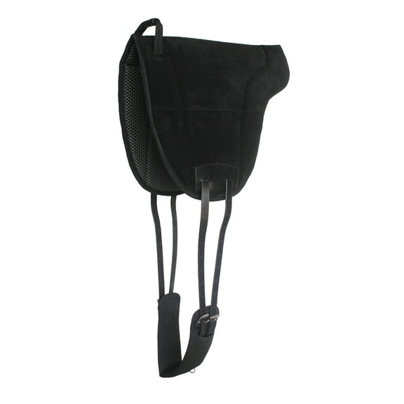 Horse Neoprene Anti-Slip Suede Leather Bareback Saddle Pad Black 39LW01BK