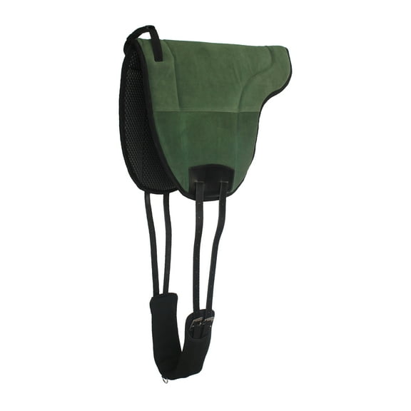 Horse Neoprene Anti-Slip Suede Leather Bareback Saddle Pad Olive 39LW01OG