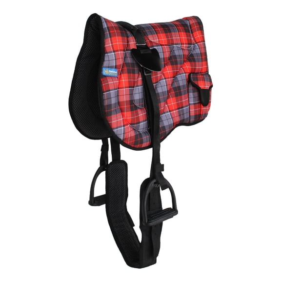 Horse Neoprene Padded Anti-Slip Bareback Saddle Pad Red Plaid 39TS04RD
