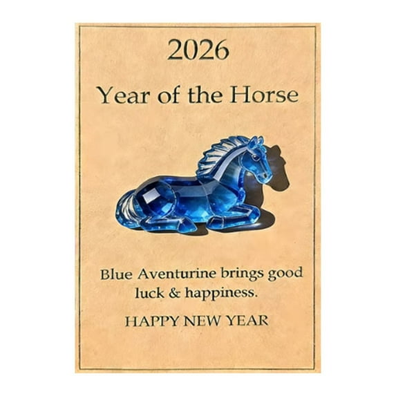 Horse New Year Ornament 2026, 2D Acrylic Horse Ornament, Strength and New Beginning 2026 Year of the Horse with Card, Transparent Acrylic Decor for Home Office, Horse Gifts