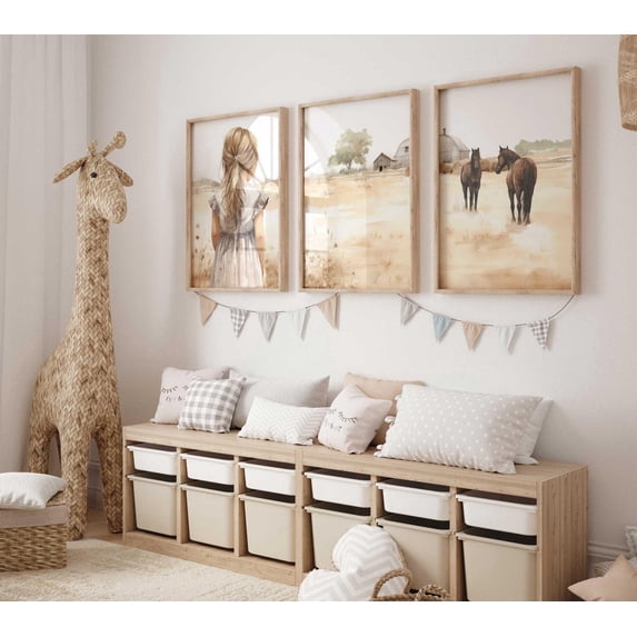 Horse Nursery Decor Girls Room Wall Decor Countryside Print Farm Theme ...