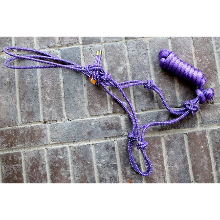Horse Nylon Rope HALTER Lead Rope Purple Tack Noseband 60652