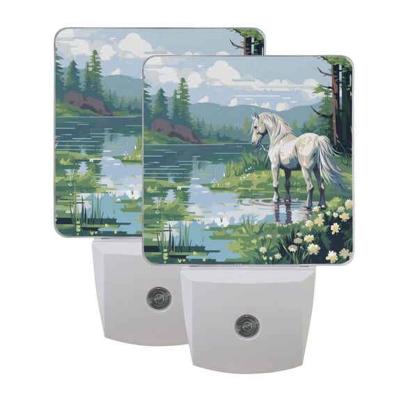 Horse Of The Forest LED Night Light with Smart Sensor Plug Into Wall Dusk to Dawn 2 packs