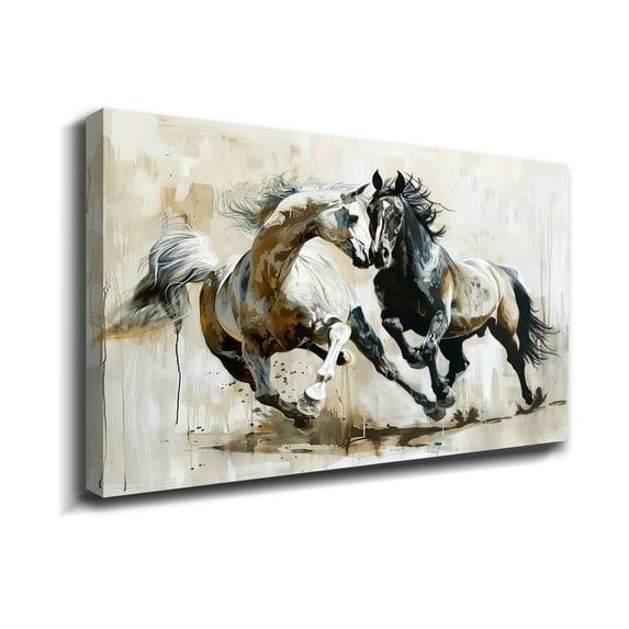 Horse Oil Painting Racing Horse Canvas Art Framed Horse Picture Wall Art For Livingroom Bedroom Office