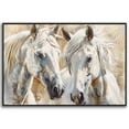 thumbnail image 1 of Horse Oil Painting Two White Horse Canvas Art Framed Horse Picture Wall Art For Livingroom Bedroom Office, 1 of 7