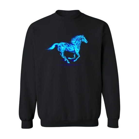 Horse On Blue Fire Sweatshirt Men -Image by Shutterstock, Male Medium