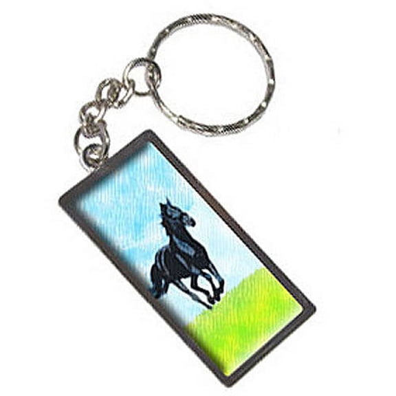 Horse On Open Prairie Keychain Key Chain Ring