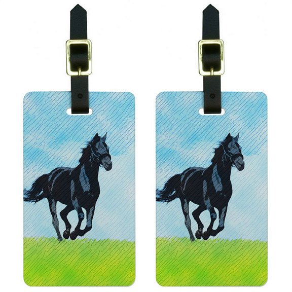 Horse On Open Prairie Luggage Tags Suitcase Carry-On ID, Set of 2