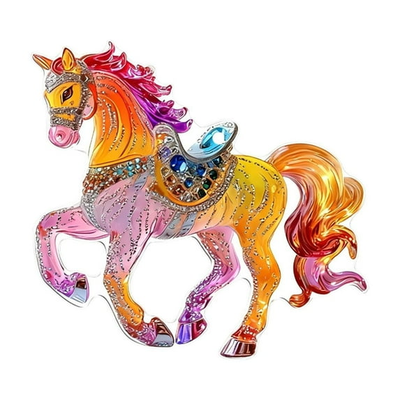 Horse Ornament for Christmas Tree, Horse Gifts for Friend and Horses Lovers, Equestrian Gifts, Xmas Acrylic Flat Decoration for Kids (Multicolor)