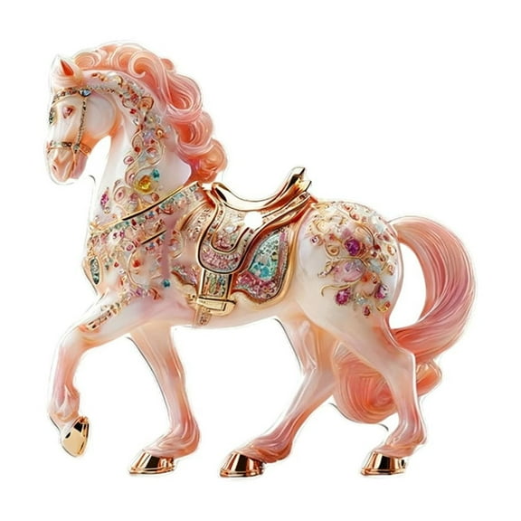 Horse Ornament for Christmas Tree, Horse Gifts for Friend and Horses Lovers, Equestrian Gifts, Xmas Acrylic Flat Decoration for Kids (Pink)