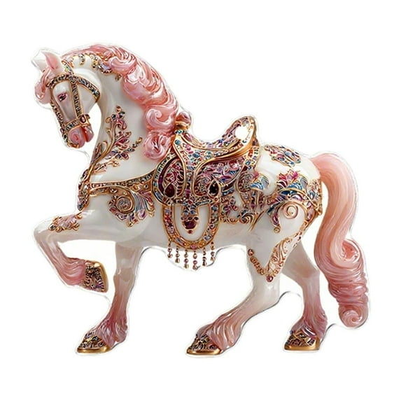 Horse Ornament for Christmas Tree, Horse Gifts for Friend and Horses Lovers, Equestrian Gifts, Xmas Acrylic Flat Decoration for Kids (White)