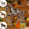 thumbnail image 1 of Horse Ornaments For Christmas Tree,Equestrian Decor Christmas Horse Christmas Ornaments,Christmas Acrylic Ornament,Metal Horse Ornament With Rhinestones,For Holiday Xmas Party Favor Supplies, 1 of 9