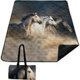 thumbnail image 1 of Horse Outdoor Picnic Mat Running Horse Waterproof Picnic Blankets 60x80 Inches Large Sandproof Beach Blanket Foldable Outdoor Blanket for Camping on Grass Picnic Mat, 1 of 6