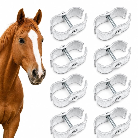 Horse Panel Clamps 1-7/8" Heavy-Duty Galvanized Livestock Corral & Fence Clamps for Horses & Livestock 8 Pack