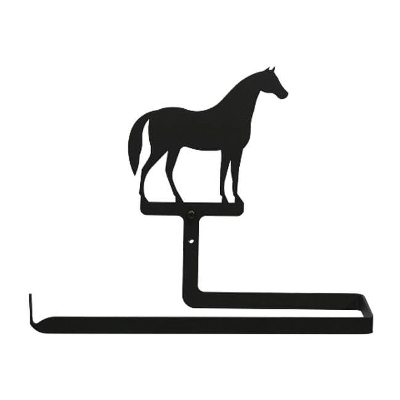 Matte Black Iron Horse Silhouette Wall Mounted Paper Towel Holder
