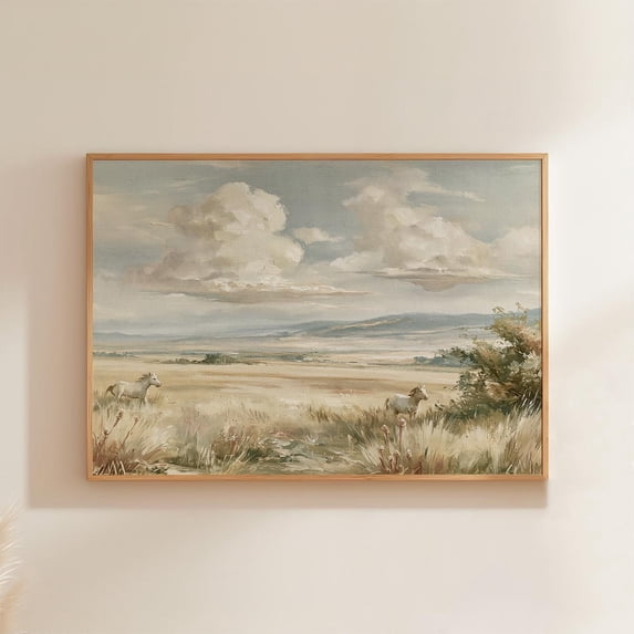 Horse Pasture Sky Landscape Country Paper Animal Art Alternate Classic ...