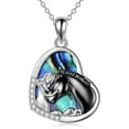 thumbnail image 1 of Horse Pendant Necklace Jewelry 925 Sterling Silver Women Embrace Horse Gift for Women, 1 of 10