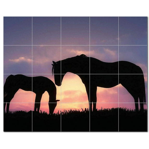 Horse Photo Ceramic Tile Mural Kitchen Backsplash Bathroom Shower, 405253-L54