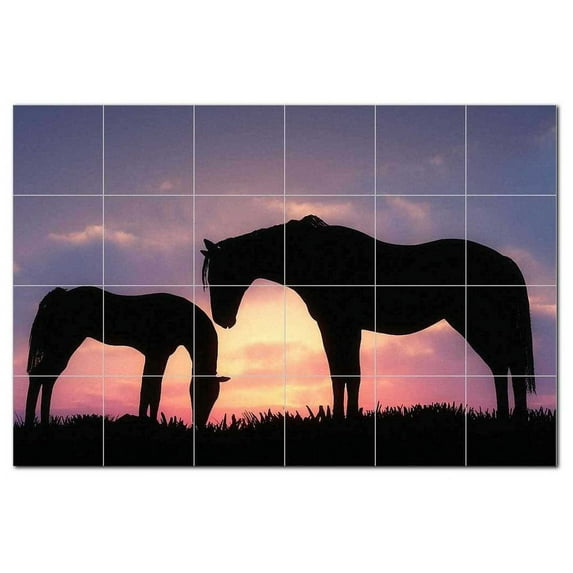 Horse Photo Ceramic Tile Mural Kitchen Backsplash Bathroom Shower, 405253-L64